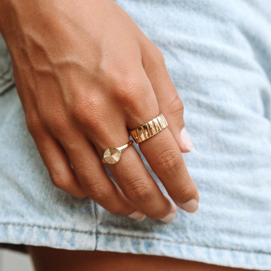 Statement Ring - Stella-6-Gold-Nora Luxe