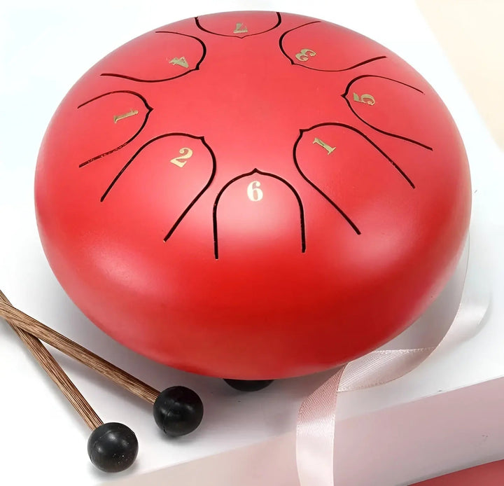Steel Tongue Drum - SerenityRain-Red-Nora Luxe