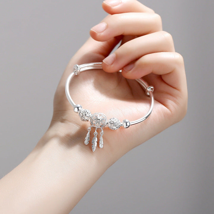 Sterling Silver Dreamcatcher Bracelet | Protection & Positivity Ensemble-Nora Luxe
