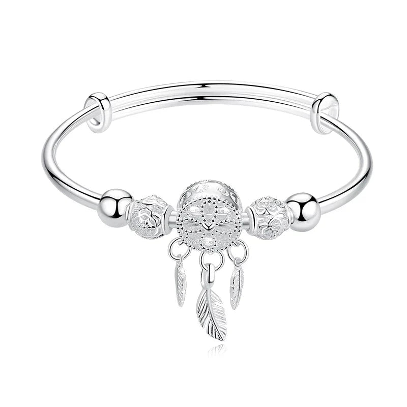 Sterling Silver Dreamcatcher Bracelet | Protection & Positivity Ensemble-Nora Luxe