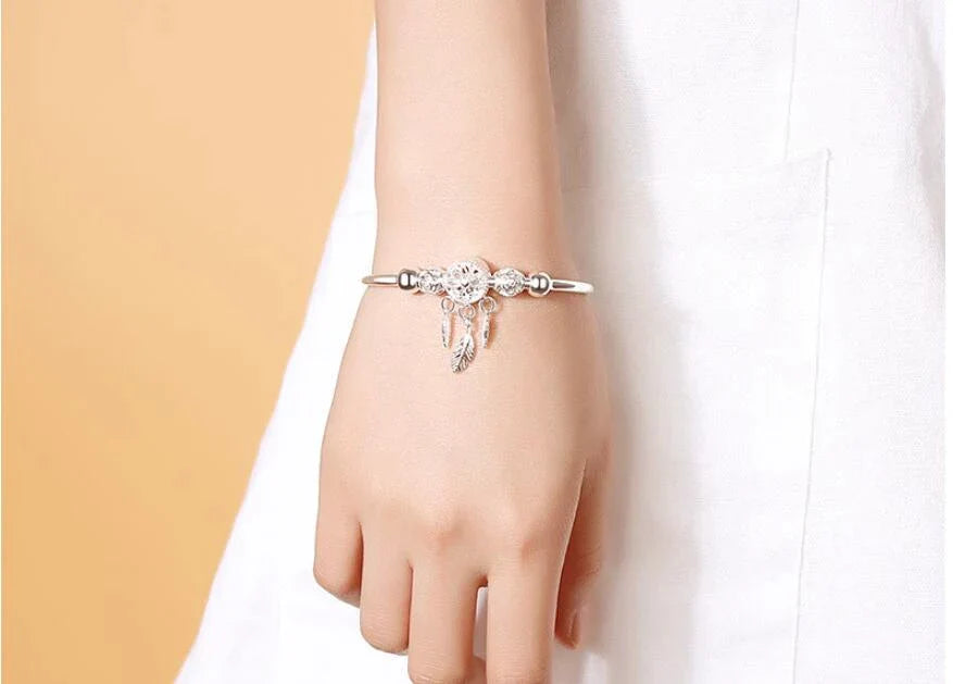 Sterling Silver Dreamcatcher Bracelet | Protection & Positivity Ensemble-Nora Luxe
