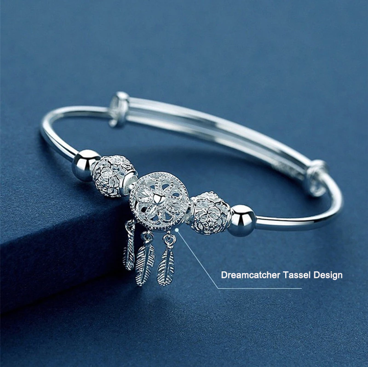Sterling Silver Dreamcatcher Bracelet | Protection & Positivity Ensemble-Nora Luxe