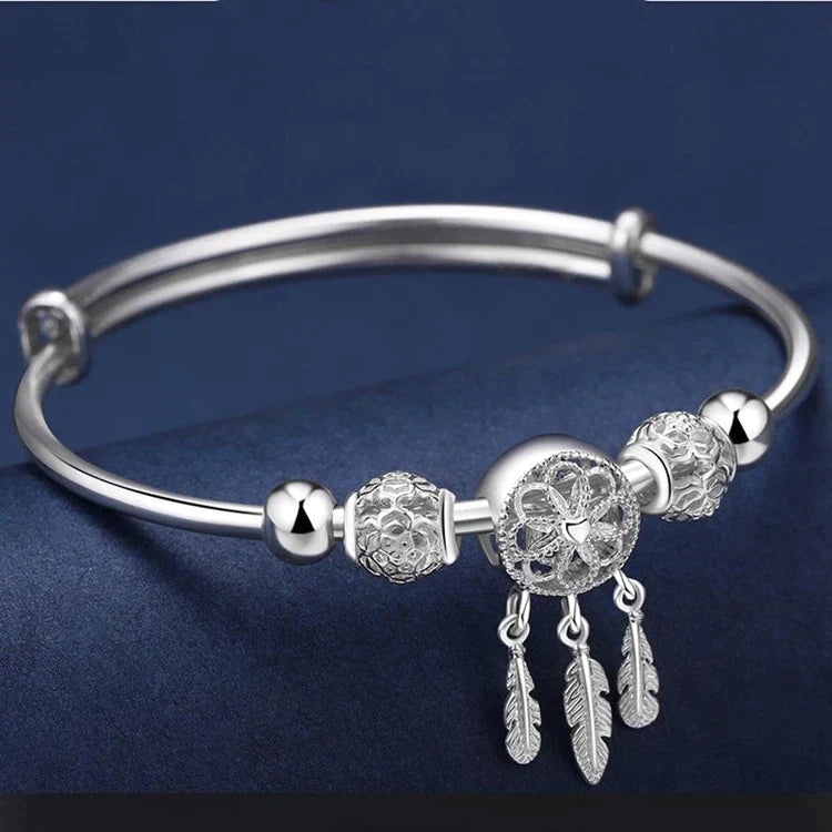 Sterling Silver Dreamcatcher Bracelet | Protection & Positivity Ensemble-Nora Luxe