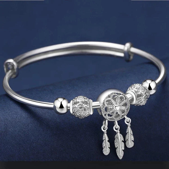 Sterling Silver Dreamcatcher Bracelet | Protection & Positivity Ensemble-Nora Luxe