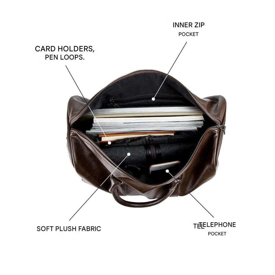 Large-Capacity Leather Travel Duffel – Lightweight & Durable Carry-On Bag