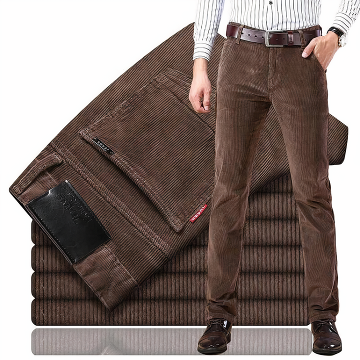 Straight Cut Corduroy Jeans - Victor-Brown-8-Nora Luxe