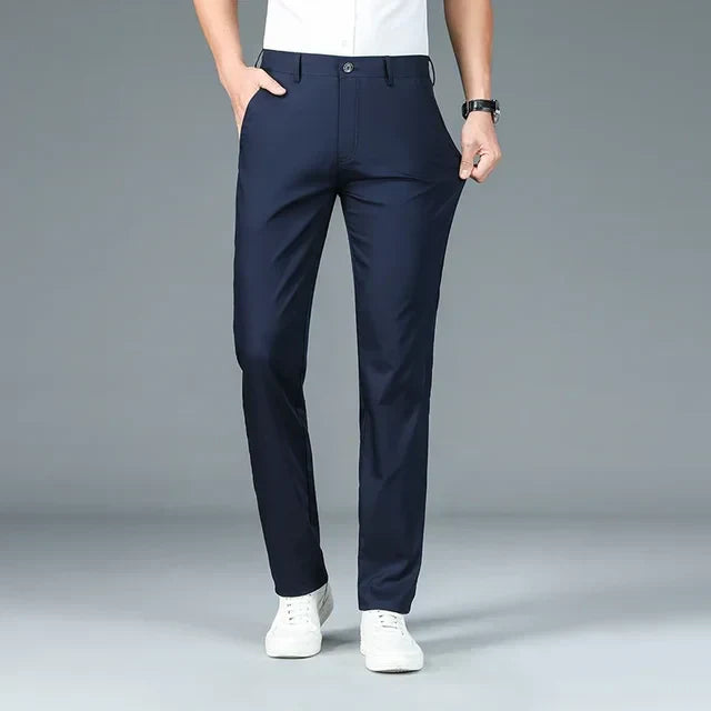 Straight Leg Trousers - Thijs-Dark Blue-29-Nora Luxe