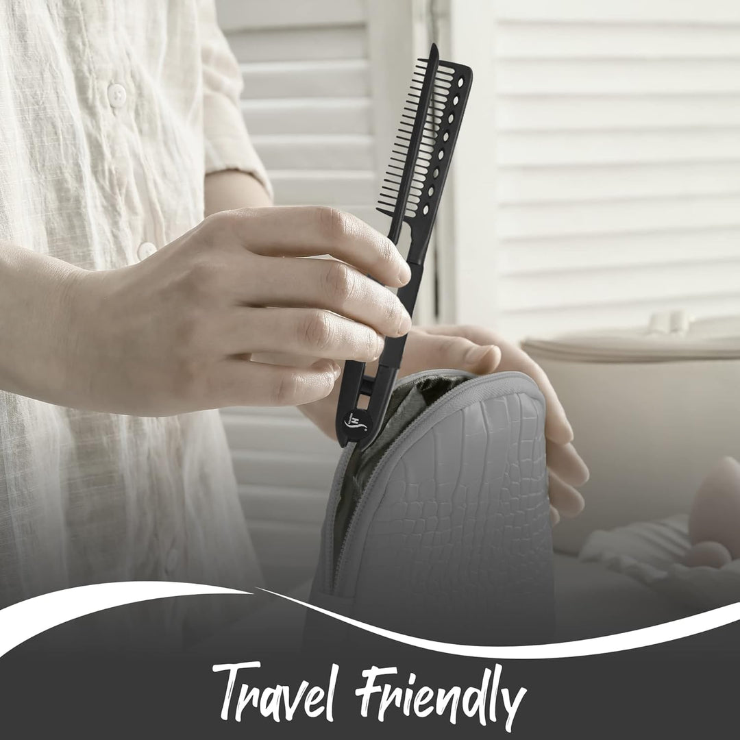 Straightening Comb – Blow Dry Comb for Effortless Hair Styling-Black-Nora Luxe