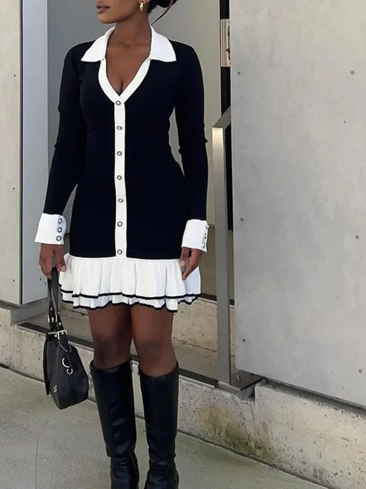 Strap mini dress with back cutout and bandage design – Amira-Black-S-Nora Luxe