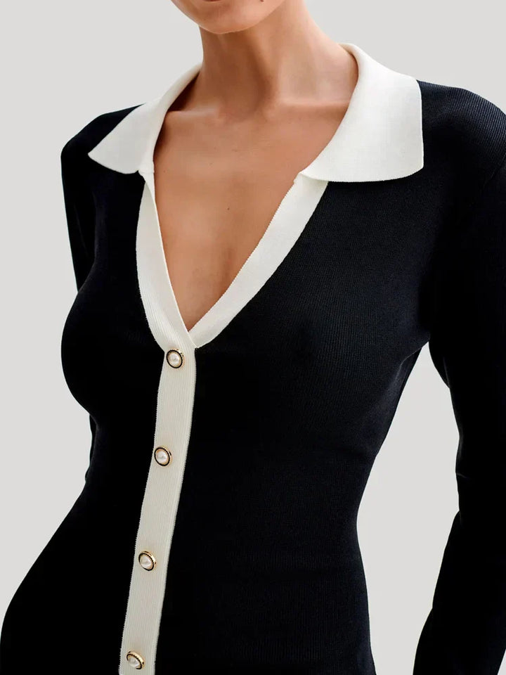 Strap mini dress with back cutout and bandage design – Amira-Black-S-Nora Luxe