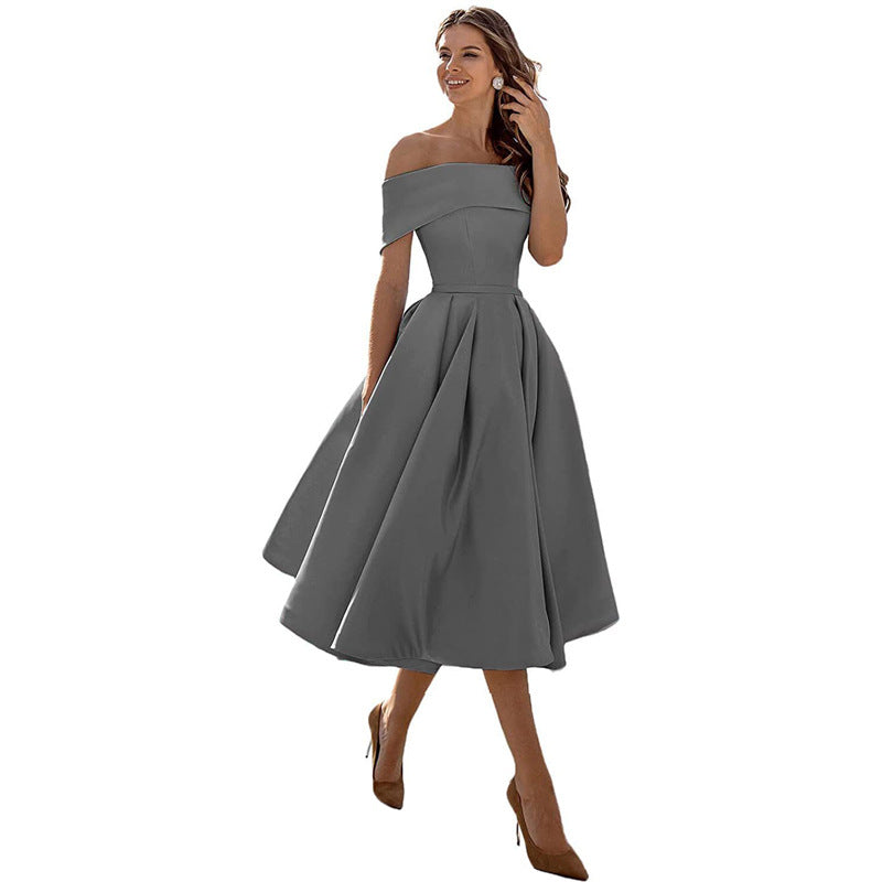 Strapless & Figure-hugging Satin Party Dress for Women – Mirella-Gray-S-Nora Luxe