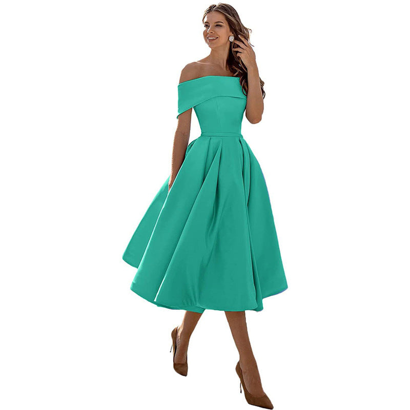 Strapless & Figure-hugging Satin Party Dress for Women – Mirella-Ice blue-S-Nora Luxe