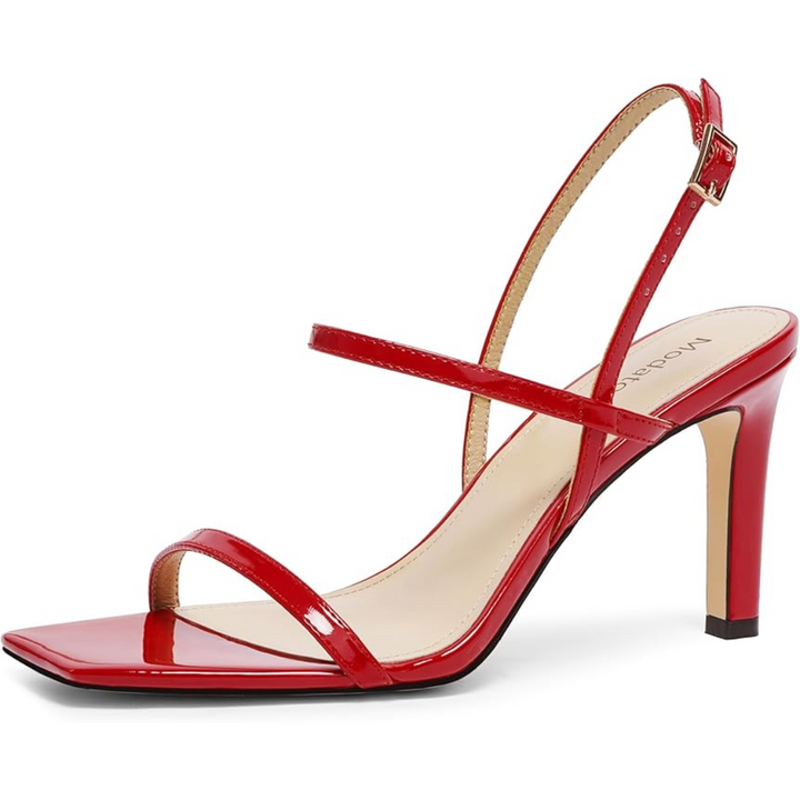 Strappy High Heel Sandals - Olivia-Red-2.5-Nora Luxe