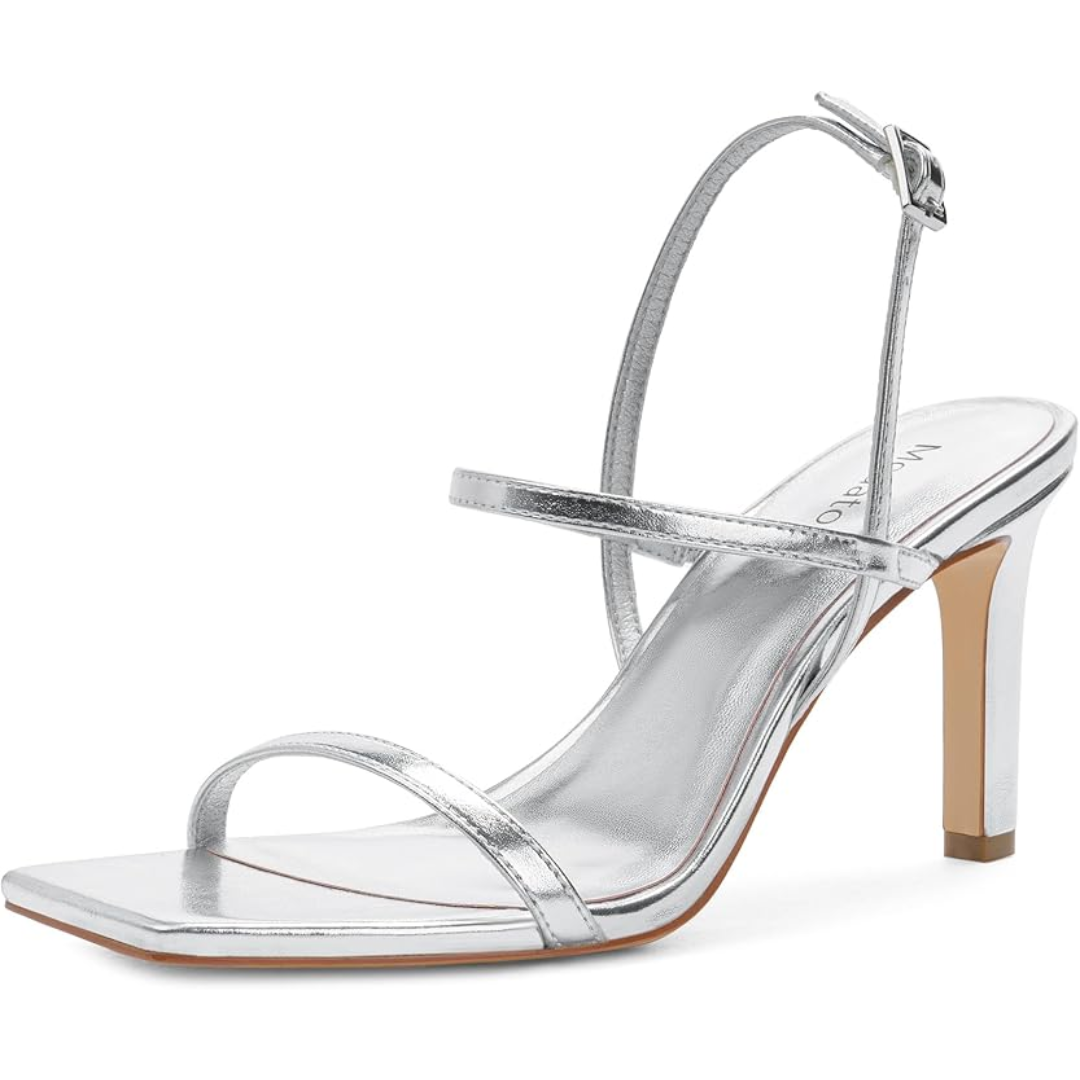 Strappy High Heel Sandals - Olivia-Silver-2.5-Nora Luxe