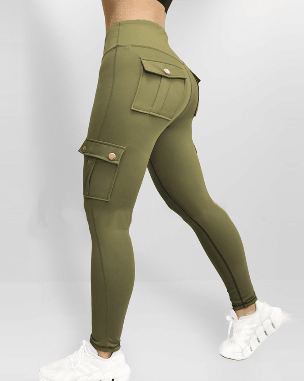 Stretch Cargo Trousers - Livia-Green-XS-Nora Luxe