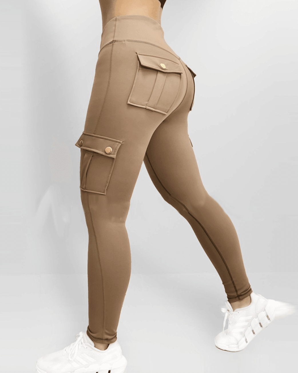 Stretch Cargo Trousers - Livia-Khaki-XS-Nora Luxe