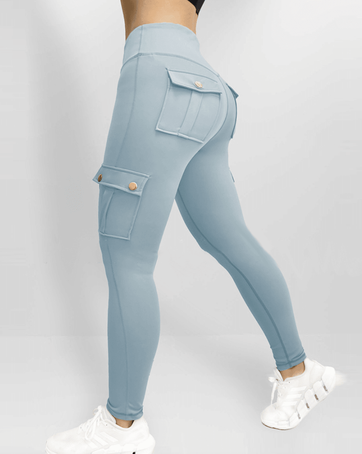 Stretch Cargo Trousers - Livia-Light Blue-XS-Nora Luxe