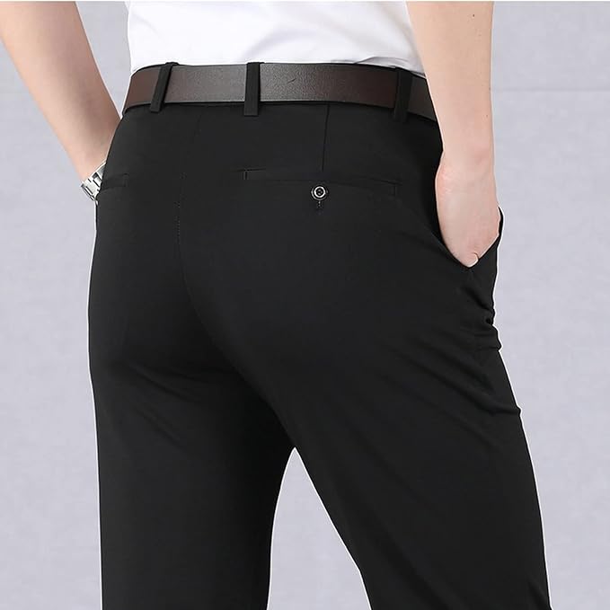 Stretch Men's Trousers - Nikolai-Black-S-Nora Luxe