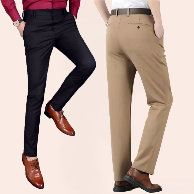 Stretch Men's Trousers - Nikolai-Blue-S-Nora Luxe