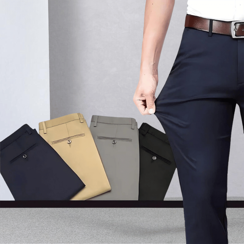 Stretch Men's Trousers - Nikolai-Blue-S-Nora Luxe