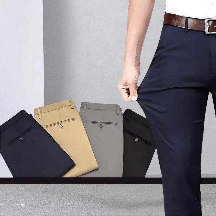 Stretch Men's Trousers - Nikolai-Blue-S-Nora Luxe
