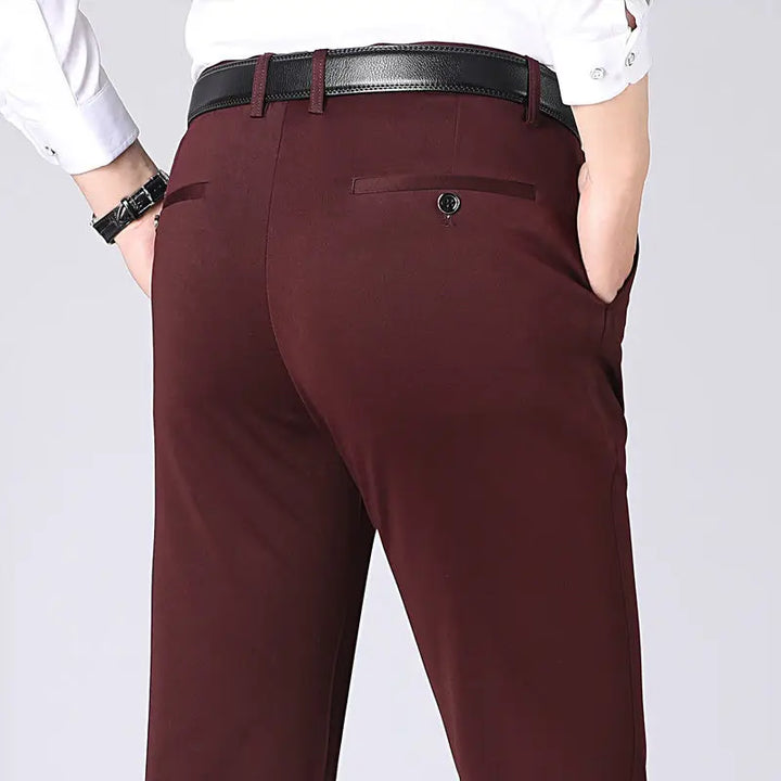 Stretch Men's Trousers - Nikolai-Red-S-Nora Luxe