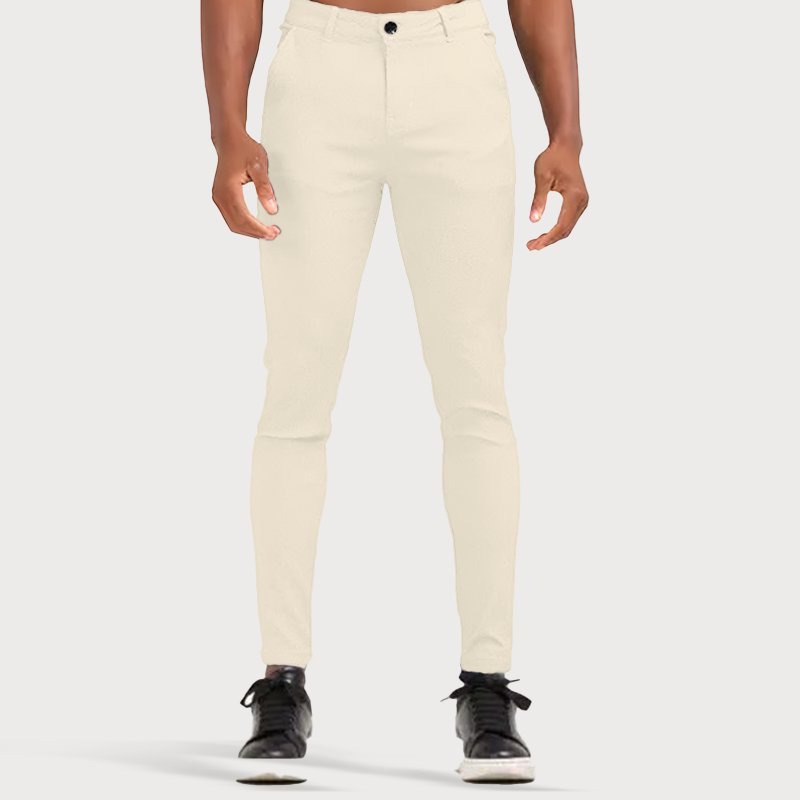 Stretch Men’s Trousers - Oliver-Cream-28-Nora Luxe