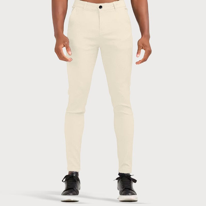 Stretch Men’s Trousers - Oliver-Cream-28-Nora Luxe
