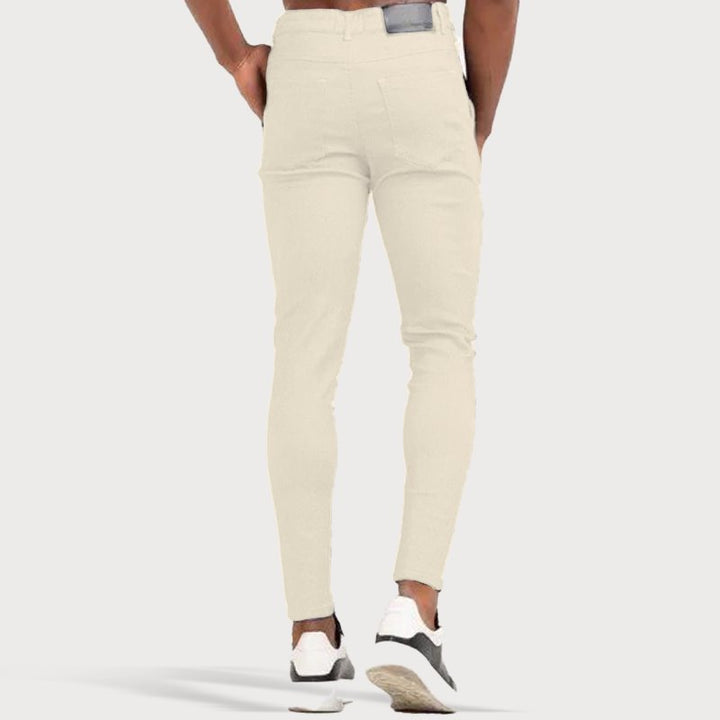 Stretch Men’s Trousers - Oliver-Cream-28-Nora Luxe