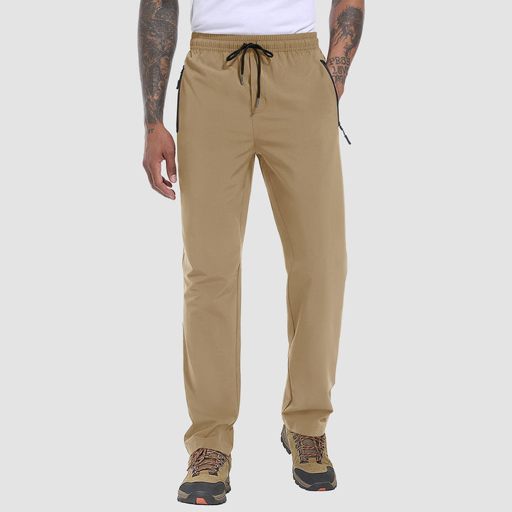 Stretch & Quick-Drying Men's Outdoor Trousers - FlexiTrek-Khaki-S-Nora Luxe