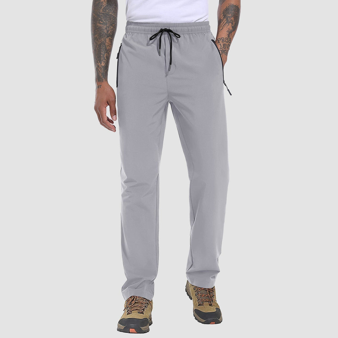 Stretch & Quick-Drying Men's Outdoor Trousers - FlexiTrek-Light Gray-S-Nora Luxe