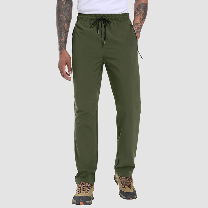 Stretch & Quick-Drying Men's Outdoor Trousers - FlexiTrek-Olive Green-S-Nora Luxe