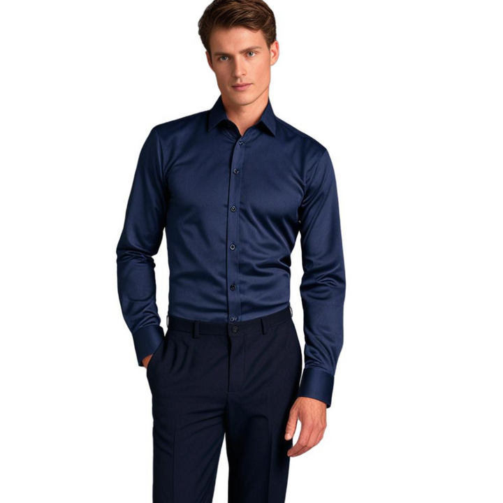 Stretch Shirt for Men - Luca-Bordeaux red-S-Nora Luxe