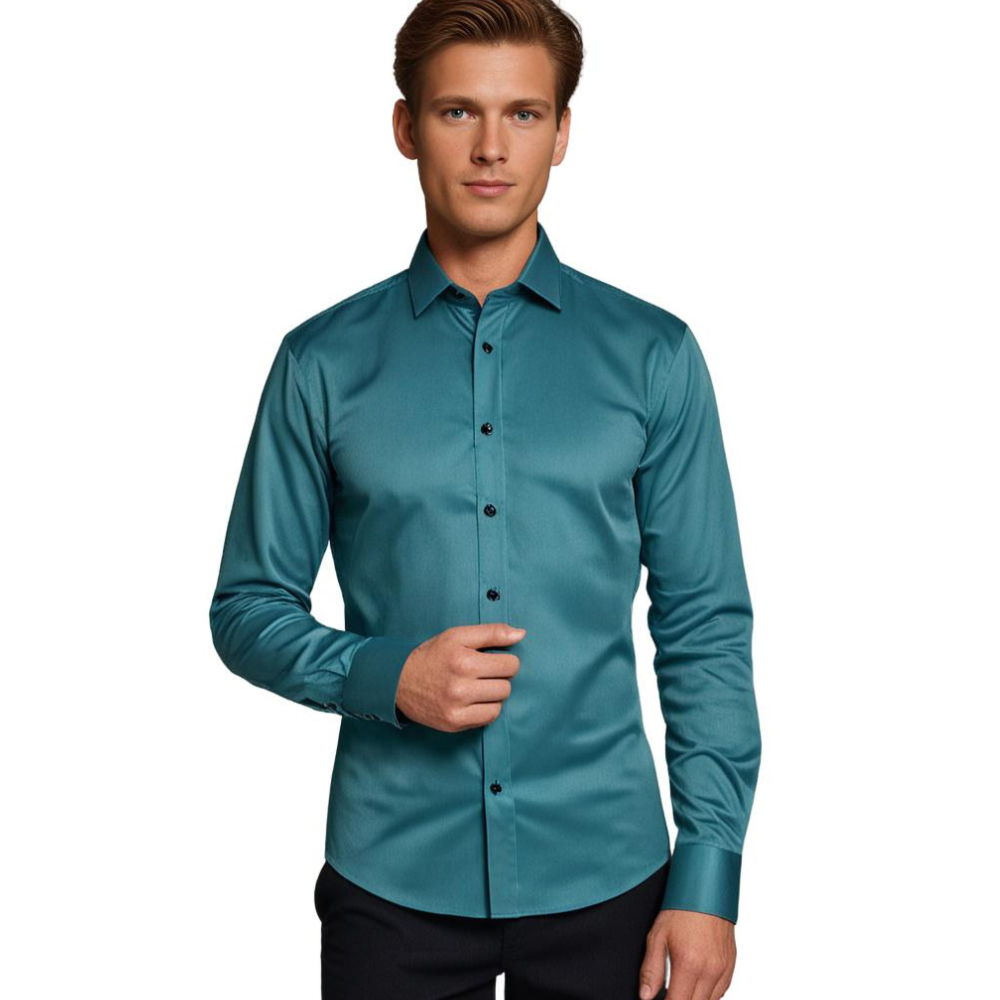 Stretch Shirt for Men - Luca-Bordeaux red-S-Nora Luxe