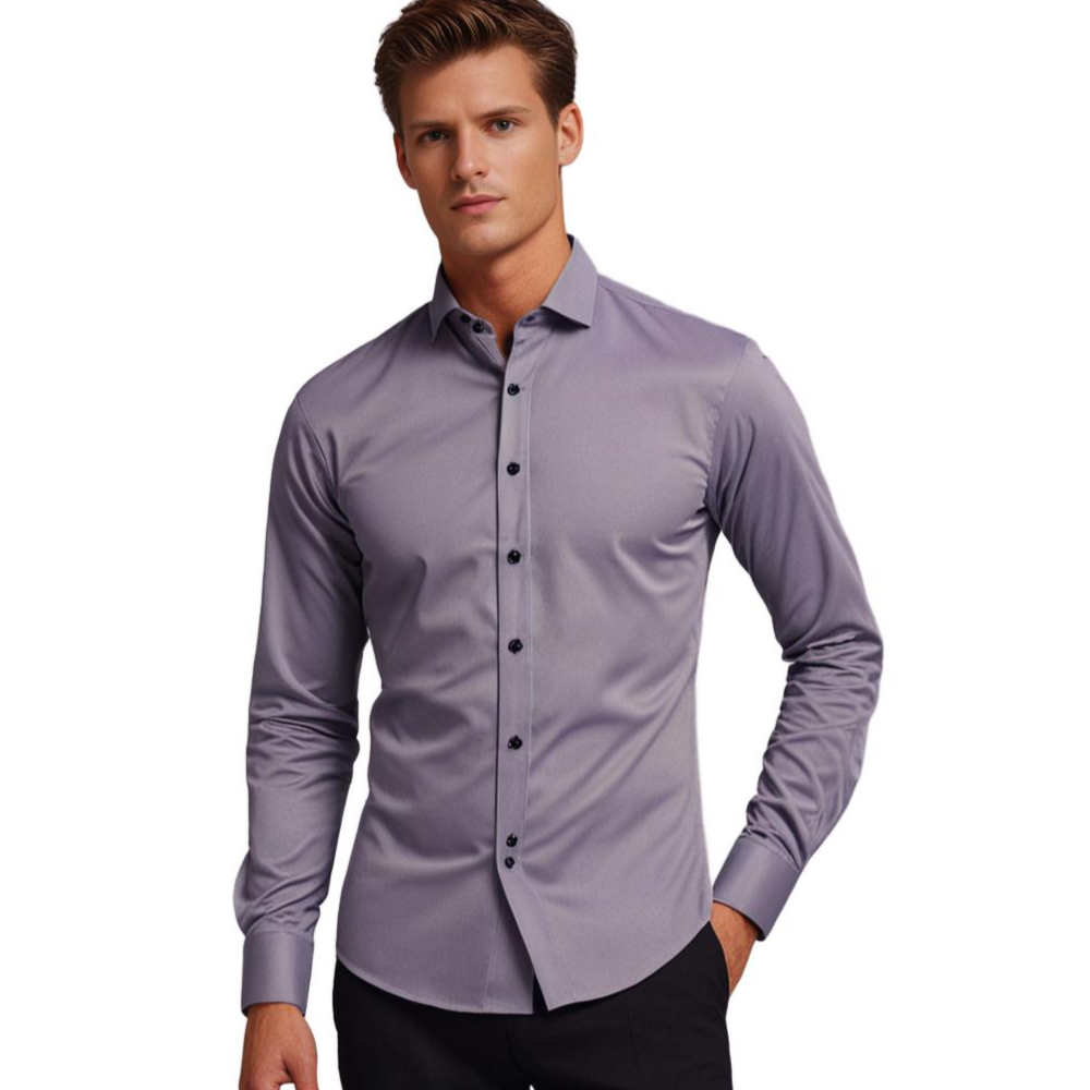 Stretch Shirt for Men - Luca-Bordeaux red-S-Nora Luxe