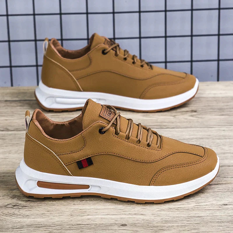 StridePro Comfort | Casual Orthopaedic Men's Trainer-Khaki-7-Nora Luxe