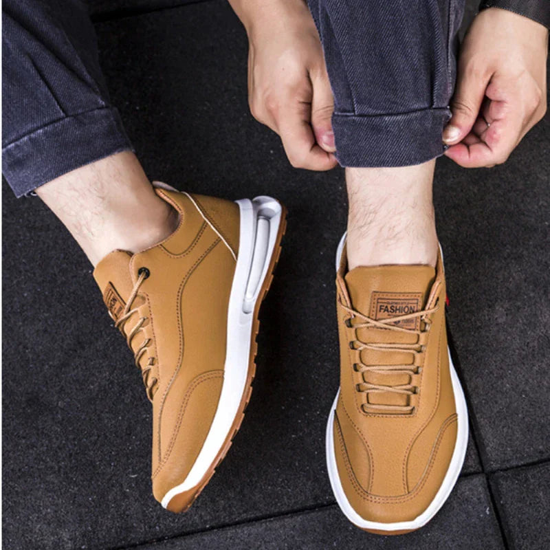 StridePro Comfort | Casual Orthopaedic Men's Trainer-Khaki-7-Nora Luxe