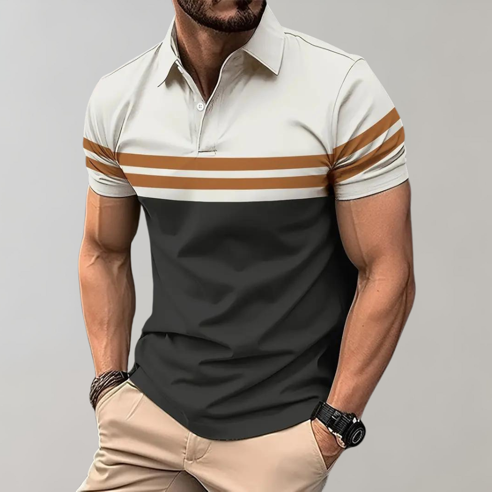 Striped Men's Polo Shirt – Mauro-S-State of Style