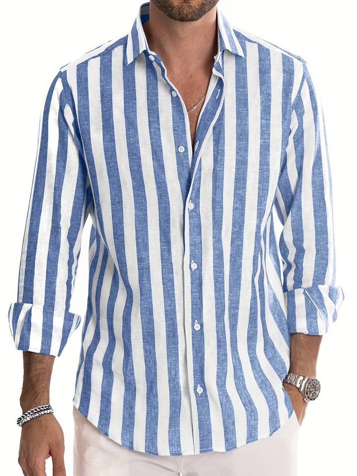 Striped Men's Shirt - Arden-Blue-S-Nora Luxe