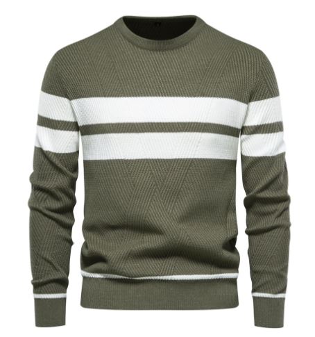 Striped Men's Sweater - Sebastian-Green-S-Nora Luxe