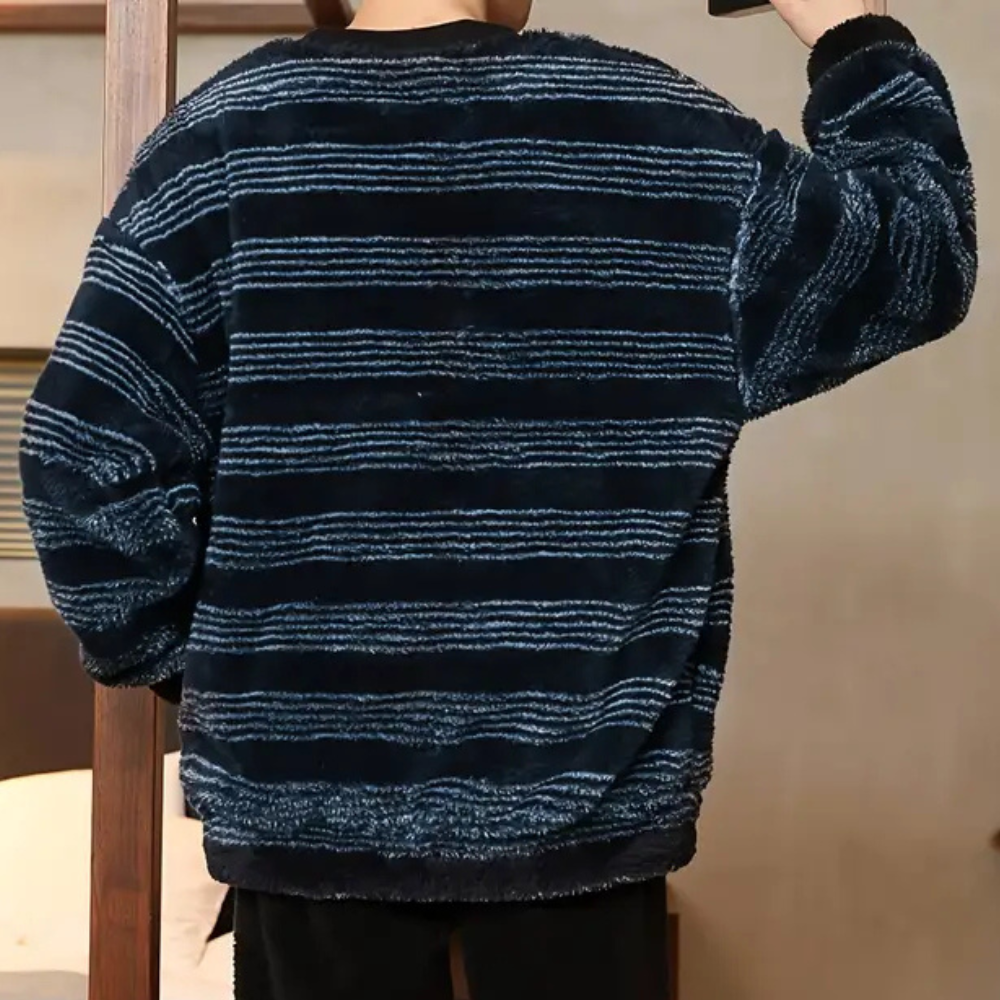 Striped Men's Sweater with Comfortable Fit - Dorian-S-Nora Luxe
