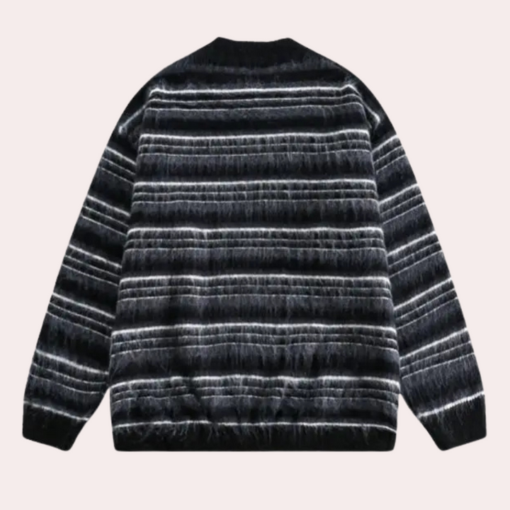 Striped Men's Sweater with Comfortable Fit - Dorian-S-Nora Luxe