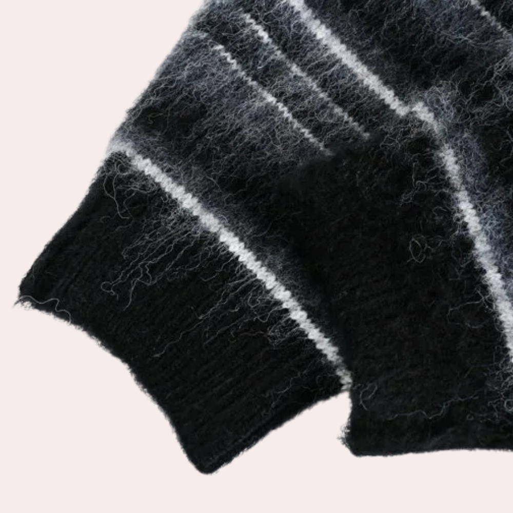Striped Men's Sweater with Comfortable Fit - Dorian-S-Nora Luxe