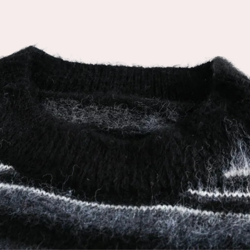 Striped Men's Sweater with Comfortable Fit - Dorian-S-Nora Luxe