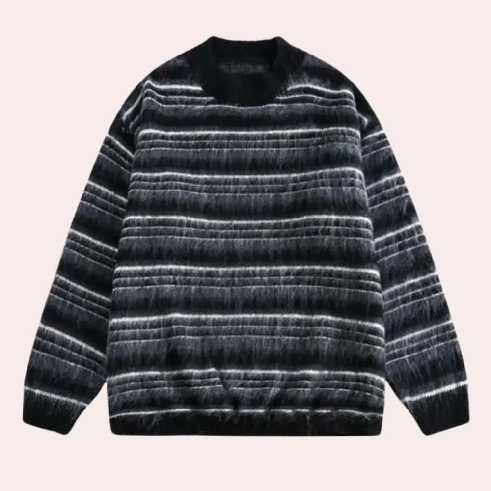 Striped Men's Sweater with Comfortable Fit - Dorian-S-Nora Luxe