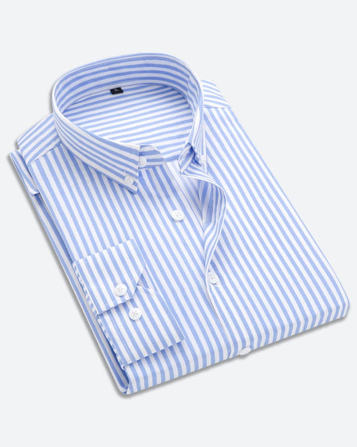 Striped Shirt for Men - Matteo-Light Blue-M-Nora Luxe