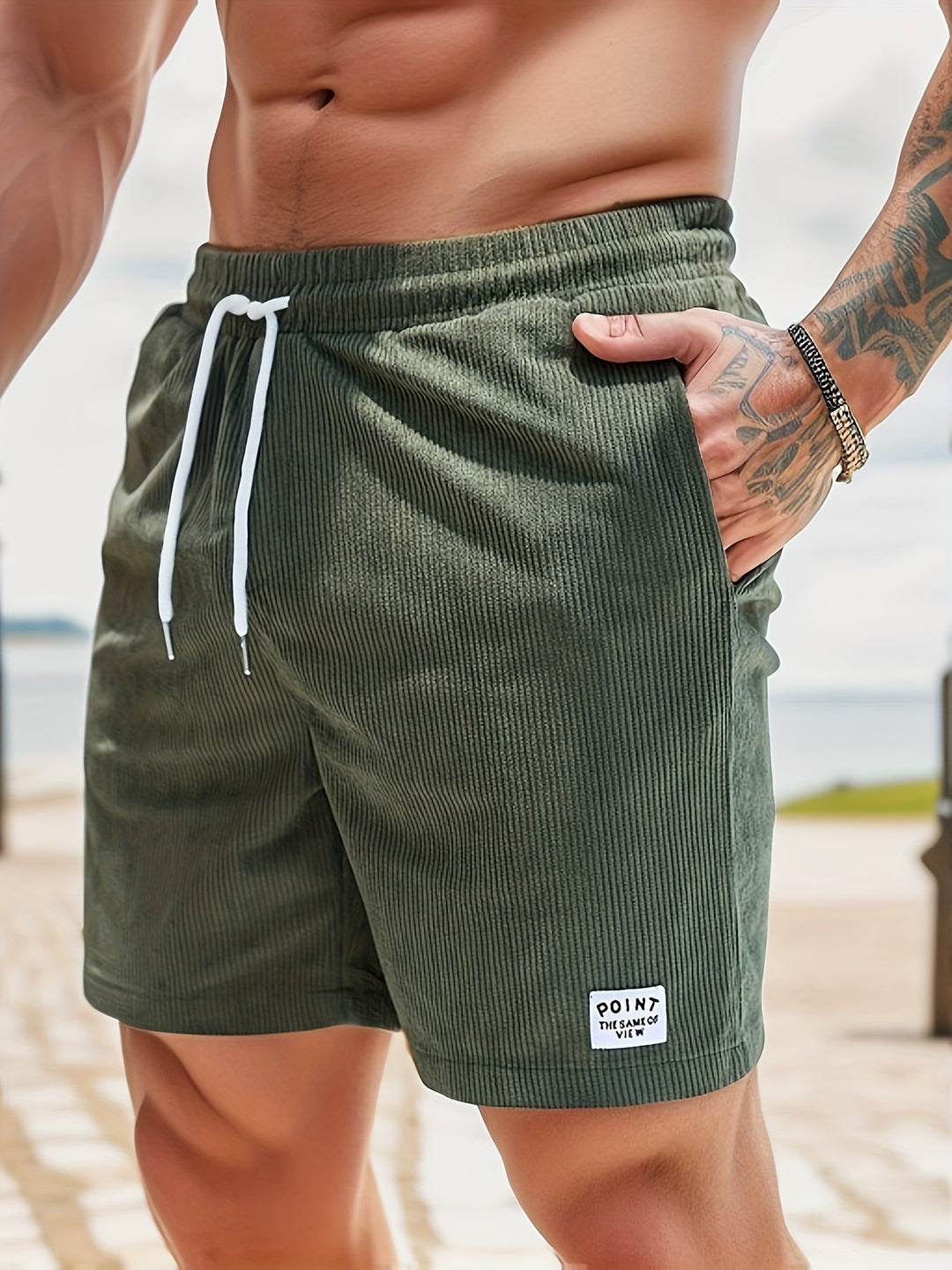Striped Shorts for Men – Luca-Green-S-Nora Luxe