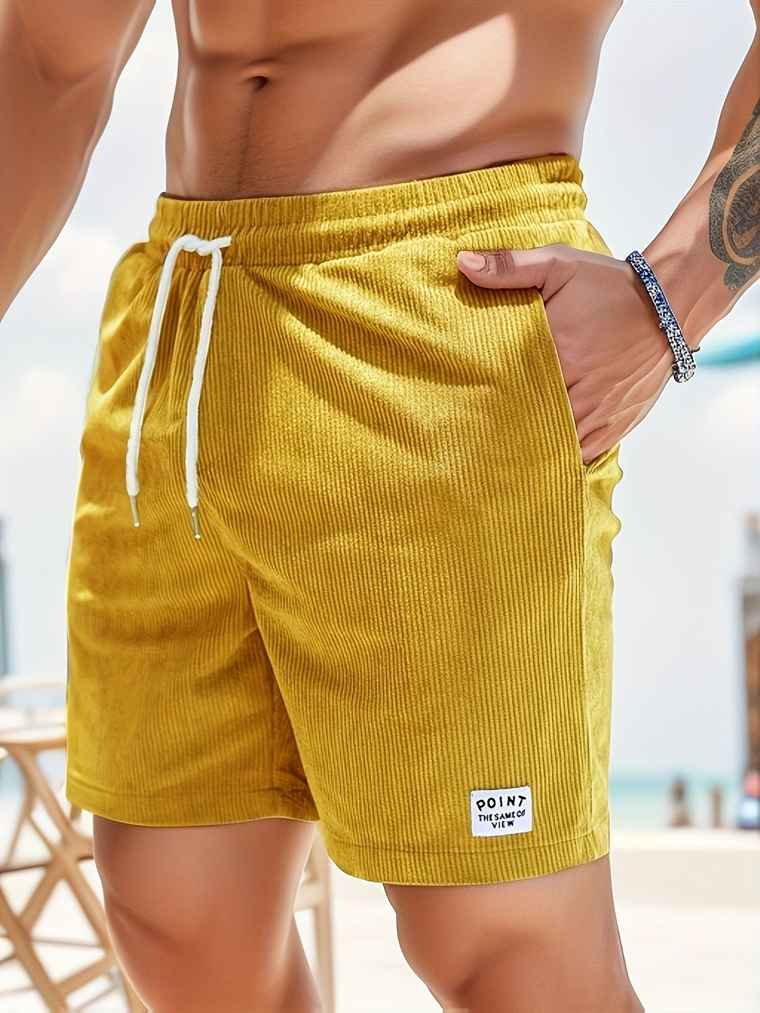 Striped Shorts for Men – Luca-Yellow-S-Nora Luxe