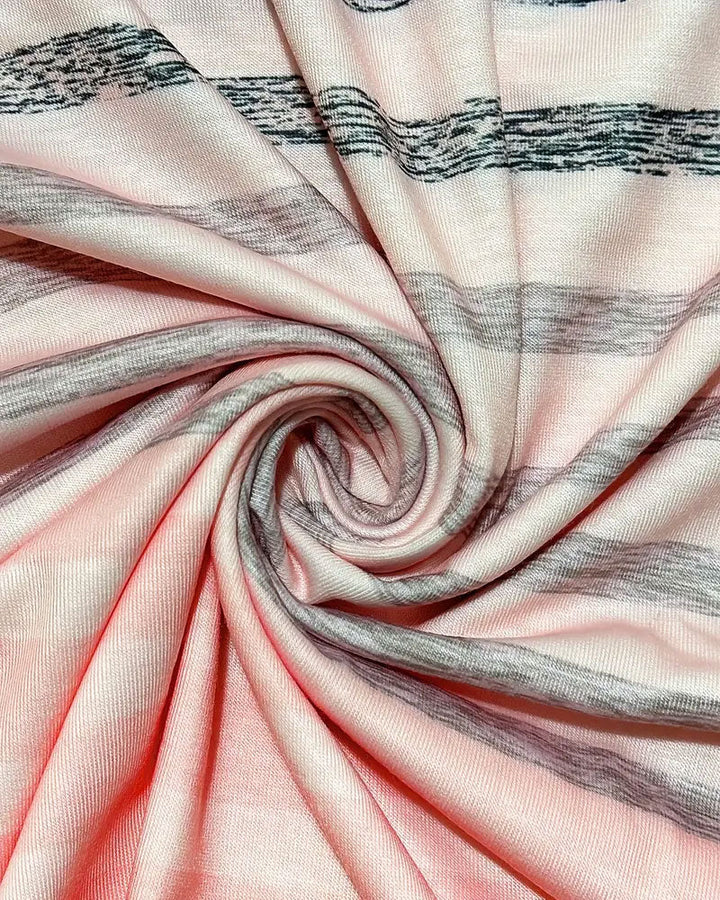 Striped women's T-shirt with round neckline & gradient – Melia-Light pink-S-Nora Luxe