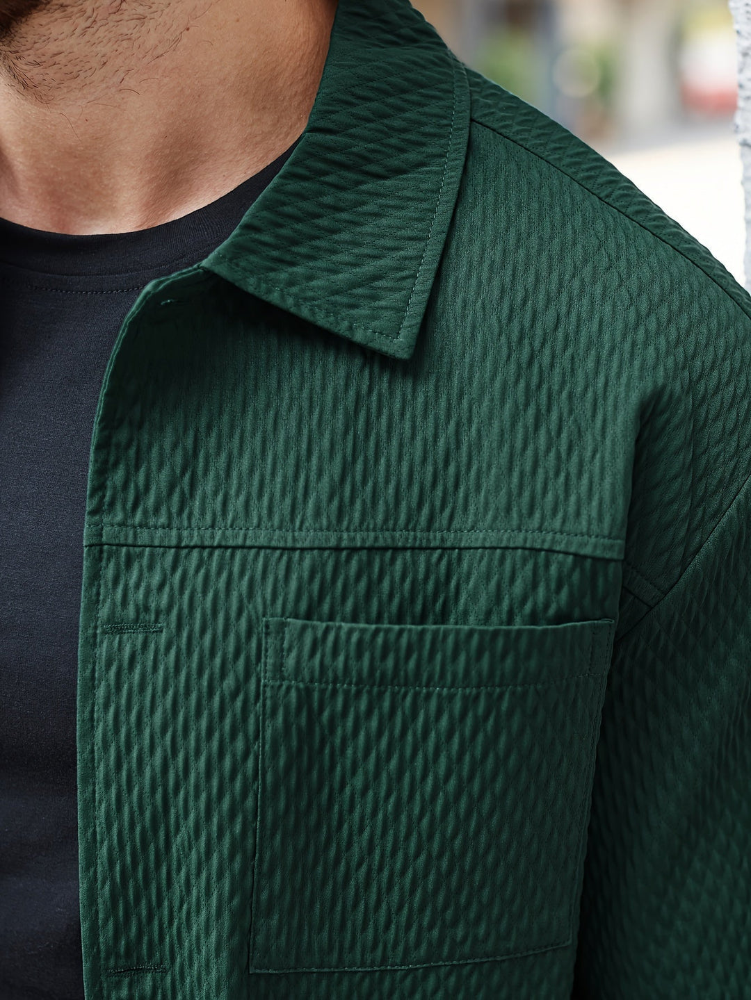 Structured Green Men's Shirt - Finn-S-Nora Luxe